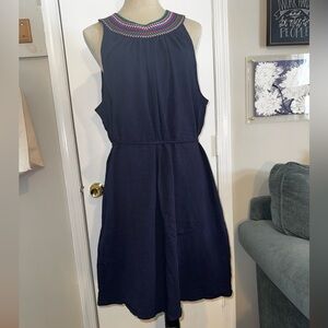 Women’s embroidered neckline dress by Boden